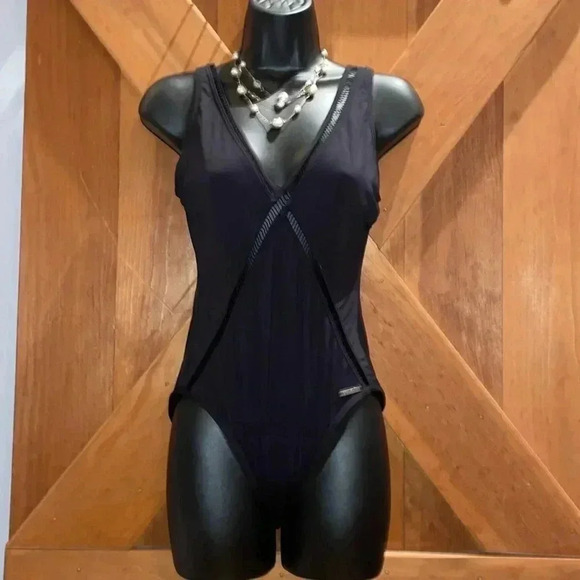 Micheal Kors- Black eyelet Swimsuit- 10 - Picture 1 of 8